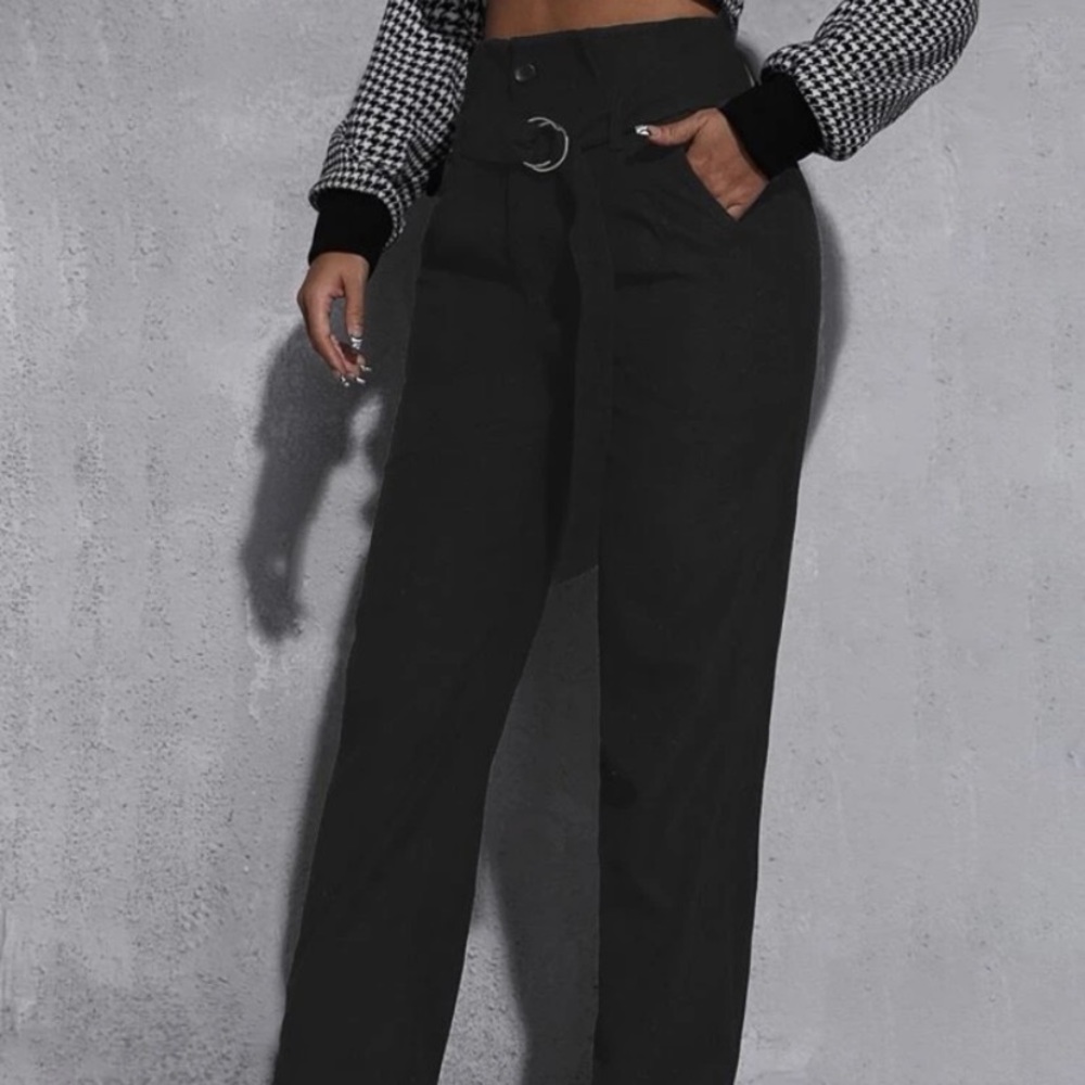New high waisted business belted dress pant